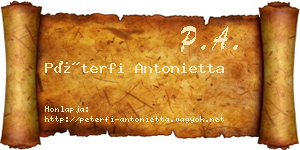 Péterfi Antonietta névjegykártya